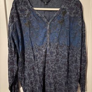 Lucky Brand Blue Floral Blouse